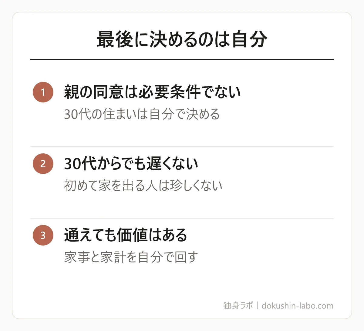 最後に決めるのは自分(親の同意は必要条件でない、30代からでも遅くない、通えても価値はある)の図解